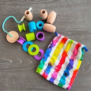 LOVEVERY Threadable Bead Kit and Drawstring Bag